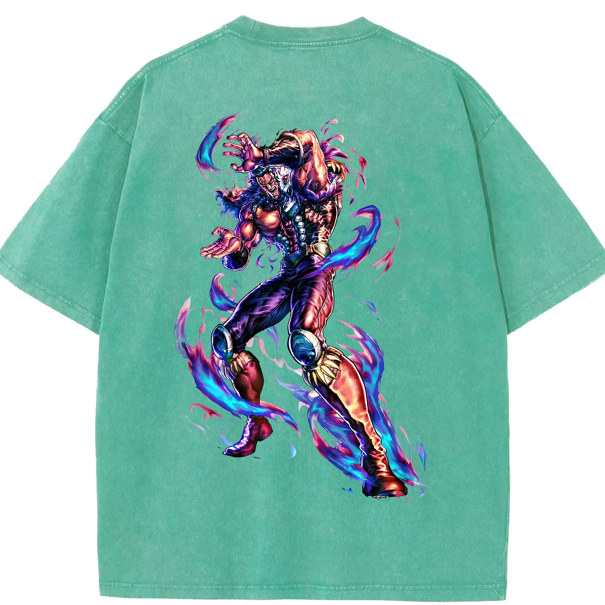 （画像用） 北斗の拳 Fist of the North Star 綿100% ヴィンテージ風 半袖Tシャツ（背面プリント）